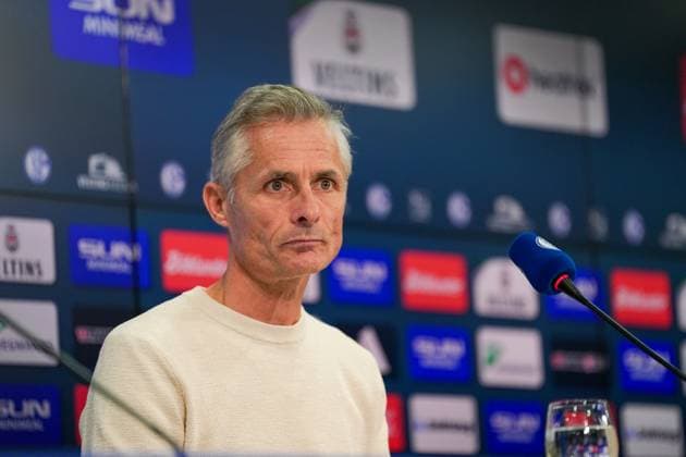 Football season 2024 2025, 2 Bundesliga, FC Schalke 04, Presentation of new head coach Kees van Wonderen Schalke 04 at his first press conference in the Veltins Arena Gelsenkirchen Gelsenkirchen Training ground Schalke 04 NRW Germany Copyright: xJOERANxSTEINSIEKx