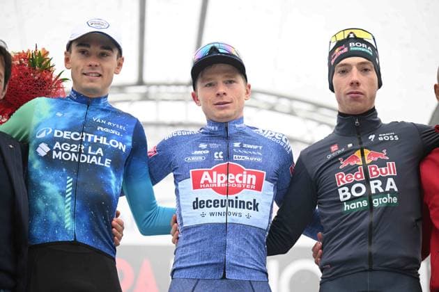 07-10-2024 Coppa Bernocchi; 2024, Alpecin - Deceuninck; 2024, Decathlon - Ag2r La Mondiale; 2024, Red Bull - Bora - Hansgrohe; Van Tricht, Stan; Baudin, Alex; Adria Oliveras, Roger; Legnano; 