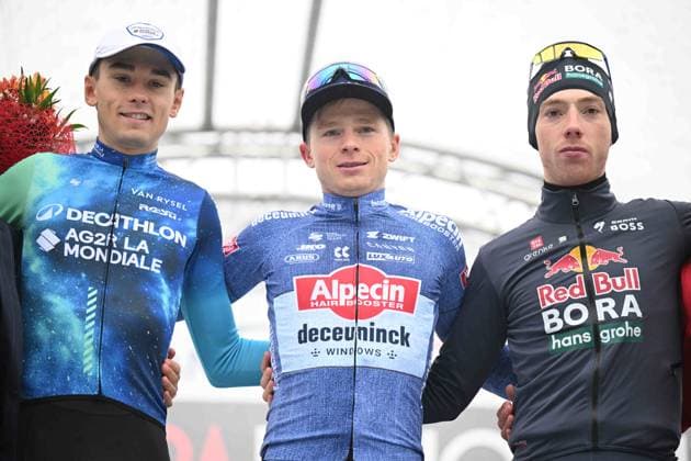 07-10-2024 Coppa Bernocchi; 2024, Alpecin - Deceuninck; 2024, Decathlon - Ag2r La Mondiale; 2024, Red Bull - Bora - Hansgrohe; Van Tricht, Stan; Baudin, Alex; Adria Oliveras, Roger; Legnano; 