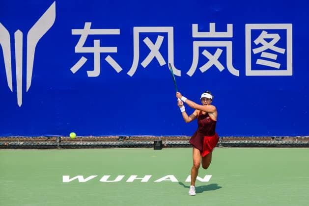 WUHAN, CHINA - OCTOBER 08: Jaqueline Cristian of Romania competes in the Women s Singles Round of 64 match against Camila Osorio of Colombia on day four of 2024 Wuhan Open at Optics Valley International Tennis Center on October 8, 2024 in Wuhan, Hubei Province of China.  Copyright: xVCGx 111522563113