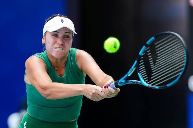 WUHAN, CHINA - OCTOBER 08: Sofia Kenin of United States competes in the Women s Singles Round of 64 match against Ekaterina Alexandrova of Russia on day four of 2024 Wuhan Open at Optics Valley International Tennis Center on October 8, 2024 in Wuhan, Hubei Province of China.  Copyright: xVCGx 111522552564