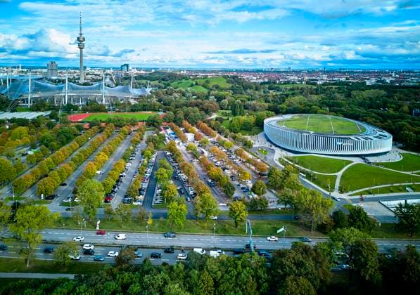 The new SAP Garden Multifunktionsarena before the Penny DEL match EHC RB MUENCHEN - GRIZZLYS WOLFSBURG 7-4 at SAP Garden in Munich, Germany, Oct 2, 2024. Season 2024 2025, matchday 5,