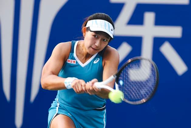 WUHAN, CHINA - OCTOBER 08: Moyuka Uchijima of Japan competes in the Women s Singles Round of 64 match against Kamilla Rakhimova of Russia on day four of 2024 Wuhan Open at Optics Valley International Tennis Center on October 8, 2024 in Wuhan, Hubei Province of China.  Copyright: xVCGx 111522587570
