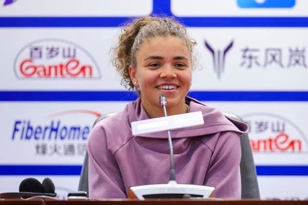WUHAN, CHINA - OCTOBER 08: Jasmine Paolini of Italy attends a press conference, PK, Pressekonferenz on day four of 2024 Wuhan Open at Optics Valley International Tennis Center on October 8, 2024 in Wuhan, Hubei Province of China.  Copyright: xVCGx 111522577773