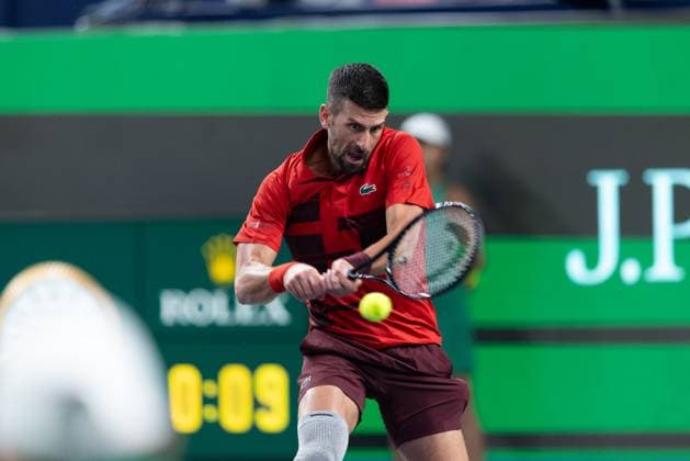 SHANGHAI, CHINA - OCTOBER 08: Novak Djokovic of Serbia competes in the Men s Singles Round of 32 match against Flavio Cobolli of Italy on Day 9 of 2024 Shanghai Rolex Masters at Qi Zhong Tennis Centre on October 8, 2024 in Shanghai, China.  Copyright: xVCGx 111522613161