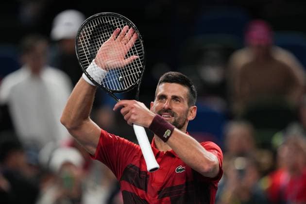 (241008) -- SHANGHAI, Oct. 8, 2024 -- Novak Djokovic greets the spectators after the men s singles round of 32 match between Novak Djokovic of Serbia and Flavio Cobolli of Italy at the ATP, Tennis Herren World Tour Shanghai Masters tennis tournament in Shanghai, east China, Oct. 8, 2024. ) (SP)CHINA-SHANGHAI-TENNIS-ATP TOUR-SHANGHAI MASTERS(CN) XuxYanan 