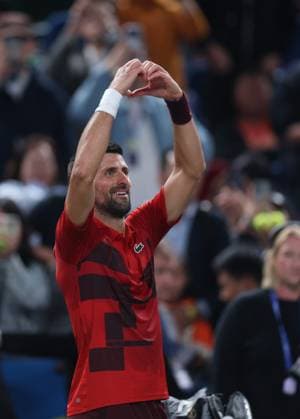 (241008) -- SHANGHAI, Oct. 8, 2024 -- Novak Djokovic reacts after the men s singles round of 32 match between Novak Djokovic of Serbia and Flavio Cobolli of Italy at the ATP, Tennis Herren World Tour Shanghai Masters tennis tournament in Shanghai, east China, Oct. 8, 2024. ) (SP)CHINA-SHANGHAI-TENNIS-ATP TOUR-SHANGHAI MASTERS(CN) BaixXuefei 