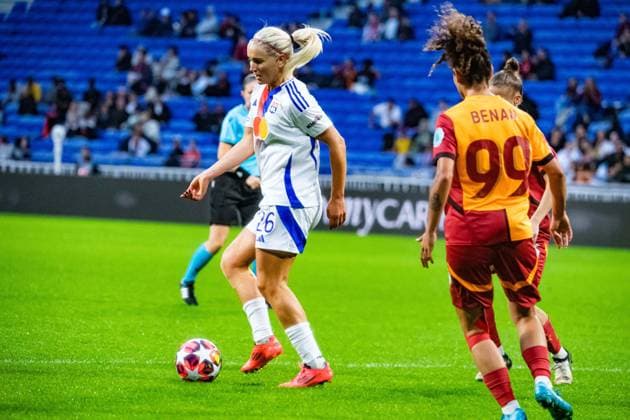 Lindsey Horan (OL) FOOTBALL : Olympique Lyonnais vs Galatasaray - UEFA Women?s Champions League - Journée 1 - 08 10 2024 BaptisteAutissier Panoramic 