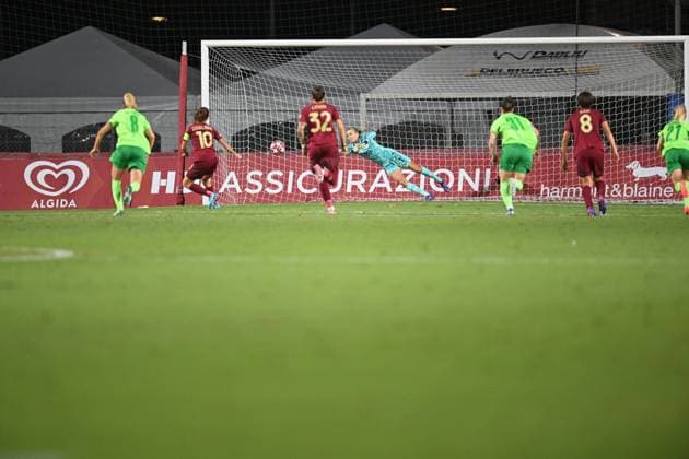 during the Women Champion League Rome vs Wolfsburg 08 October 2024 at the Tre Fontane Stadium in Rome  Copyright: xMassimilianoxCervera IPAxSportx x xx IPA_50438407 IPA_Agency_IPA50438407