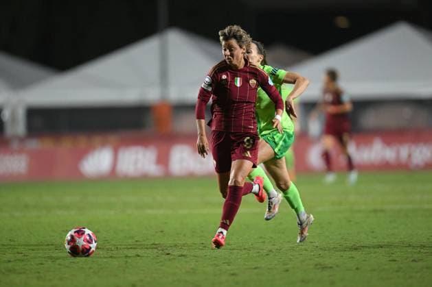 October 8, 2024, Rome, Milan, Italy: Valentina Giacinti of A.S. Roma Women during the Women Champion League Rome vs Wolfsburg 08 October 2024 at the Tre Fontane Stadium in Rome CALCIO - Champions League Women - Roma Women vs Wolfsburg  - ZUMAs349 20241008_zsa_s349_092 Copyright: xMassimilianoxCervera IpaxSportx