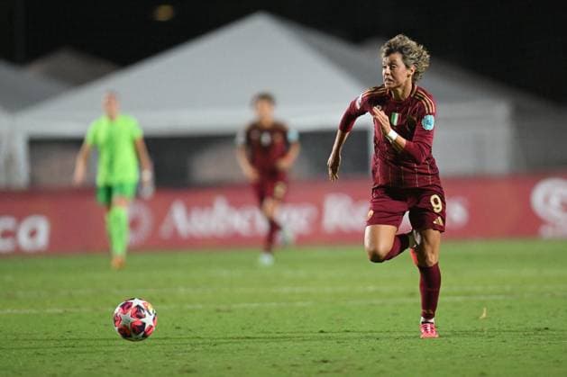 CALCIO - Champions League Women - Roma Women vs Wolfsburg Valentina Giacinti of A.S. Roma Women during the Women Champion League Rome vs Wolfsburg 08 October 2024 at the Tre Fontane Stadium in Rome Rome Italy  Copyright: xIPAxSport ABACAx
