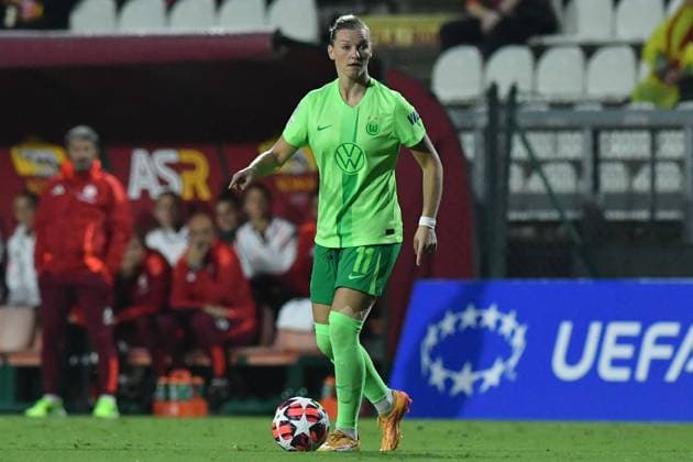 CALCIO - Champions League Women - Roma Women vs Wolfsburg Alexandra Popp of Wolfsburg during the Womenâ??s Champions League match between Roma Women v Wolfsburg woman at Tre Fontane stadium in Rome, Italy, October 08th, 2024. Mattia Vian during Roma Women vs Wolfsburg, UEFA Champions League Women football match in Rome, Italy, October 08 2024 Rome Italy  Copyright: xIPAxSport ABACAx