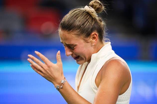 Tennis, WTA-Turnier in Wuhan WUHAN, CHINA - OCTOBER 08: Marta Kostyuk of Ukraine reacts in the Women s Singles Round of 64 match against Elina Avanesyan of Armenia on day four of 2024 Wuhan Open at Optics Valley International Tennis Center on October 8, 2024 in Wuhan, Hubei Province of China.  Copyright: xVCGx 111522642900