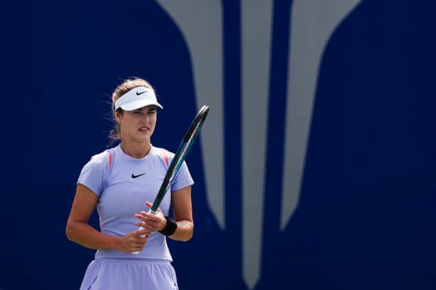 WUHAN, CHINA - OCTOBER 09: Anna Kalinskaya of Russia reacts in the Women s Singles Round of 32 match against Ekaterina Alexandrova of Russia on day five of 2024 Wuhan Open at Optics Valley International Tennis Center on October 9, 2024 in Wuhan, Hubei Province of China.  Copyright: xVCGx 111522709738