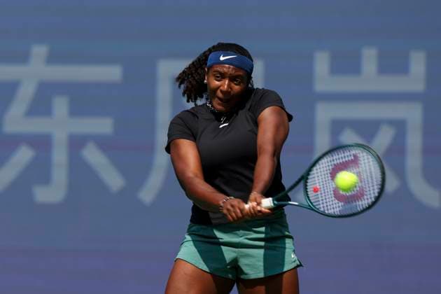 Tennis, WTA-Turnier in Wuhan WUHAN, CHINA - OCTOBER 09: Hailey Baptiste of United States competes in the Women s Singles Round of 32 match against Barbora Krejcikova of Czech Republic on day five of 2024 Wuhan Open at Optics Valley International Tennis Center on October 9, 2024 in Wuhan, Hubei Province of China.  Copyright: xVCGx 111522700476