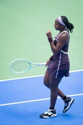 (241009) -- WUHAN, Oct. 9, 2024 -- Coco Gauff of the United States celebrates a point during the women s singles round of 32 match against Viktoriya Tomova of Bulgaria at the 2024 Wuhan Open tennis tournament in Wuhan, capital of central China s Hubei Province, Oct. 9, 2024. ) (SP)CHINA-WUHAN-TENNIS-WUHAN OPEN-WOMEN S SINGLES (CN) XiaoxYijiu 