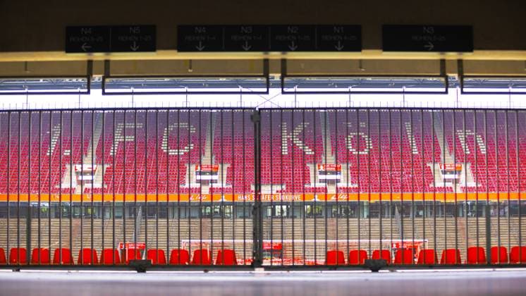 Soccer Men 2 Bundesliga 8 Matchday Season 2024 2025 1 FC Köln SSV Ulm 1846 Football 05 10 2024 Interior view Rheinenergiestadion on the south curve with the lettering 1 FC Köln
