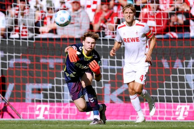 URBIG Jonas Goalkeeper Team 1 FC Koeln with HUEBERS Timo DFL 2 Bundesliga Season 2024 2025 Match 1 FC Koeln SSV Ulm 2 0 on 05 10 2024 in Koeln Copyright: xLacixPerenyix