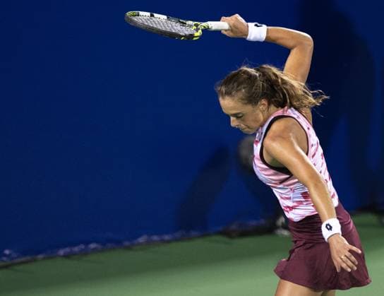 (241009) -- WUHAN, Oct. 9, 2024 -- Lucia Bronzetti reacts during the women s singles round of 32 match between Wang Xinyu of China and Lucia Bronzetti of Italy at the 2024 Wuhan Open tennis tournament in Wuhan, capital of central China s Hubei Province, Oct. 9, 2024. ) (SP)CHINA-WUHAN-TENNIS-WUHAN OPEN-WOMEN S SINGLES(CN) HuxJingwen 