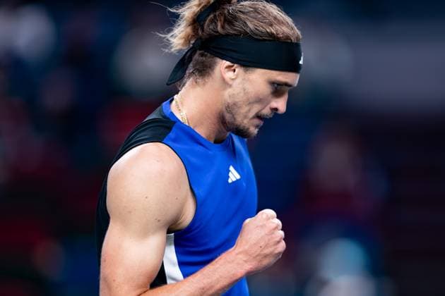 SHANGHAI, CHINA - OCTOBER 09: Alexander Zverev of Germany in action in the Men s Singles Round of 16 match against David Goffin of Belgium on Day 10 of 2024 Shanghai Rolex Masters at Qi Zhong Tennis Centre on October 9, 2024 in Shanghai, China.  Copyright: xVCGx 111522812975