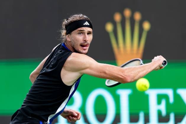 SHANGHAI, CHINA - OCTOBER 09: Alexander Zverev of Germany in action in the Men s Singles Round of 16 match against David Goffin of Belgium on Day 10 of 2024 Shanghai Rolex Masters at Qi Zhong Tennis Centre on October 9, 2024 in Shanghai, China.  Copyright: xVCGx 111522812973