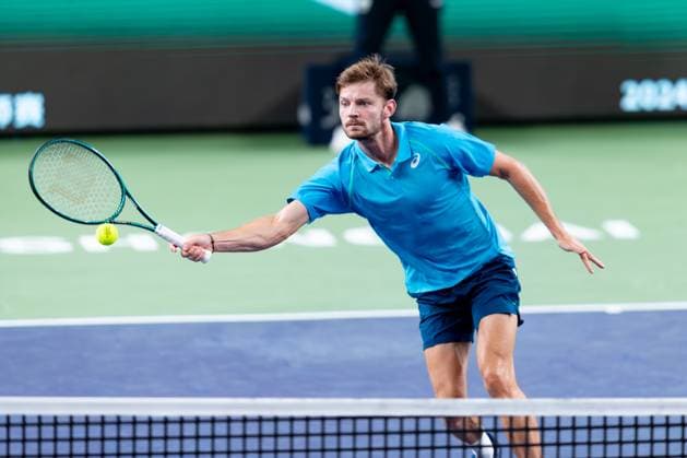 SHANGHAI, CHINA - OCTOBER 09: David Goffin of Belgium competes in the Men s Singles Round of 16 match against Alexander Zverev of Germany on Day 10 of 2024 Shanghai Rolex Masters at Qi Zhong Tennis Centre on October 9, 2024 in Shanghai, China.  Copyright: xVCGx 111522812953