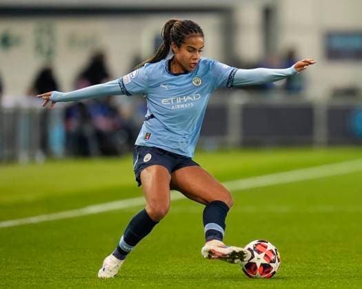 9th October 2024; Joie Stadium, Manchester, England; UEFA Womens Champions League Football, Manchester City versus Barcelona; Mary Fowler of Manchester City  ActionPlus12702109 StevenxFlynn