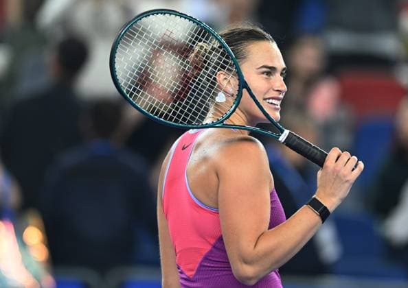 (241010) -- WUHAN, Oct. 10, 2024 -- Aryna Sabalenka celebrates after the women s singles round of 16 match between Aryna Sabalenka of Belarus and Yulia Putintseva of Kazakhstan at the 2024 Wuhan Open tennis tournament in Wuhan, capital of central China s Hubei Province, Oct. 10, 2024. ) (SP)CHINA-WUHAN-TENNIS-WUHAN OPEN-WOMEN S SINGLES (CN) ChengxMin 