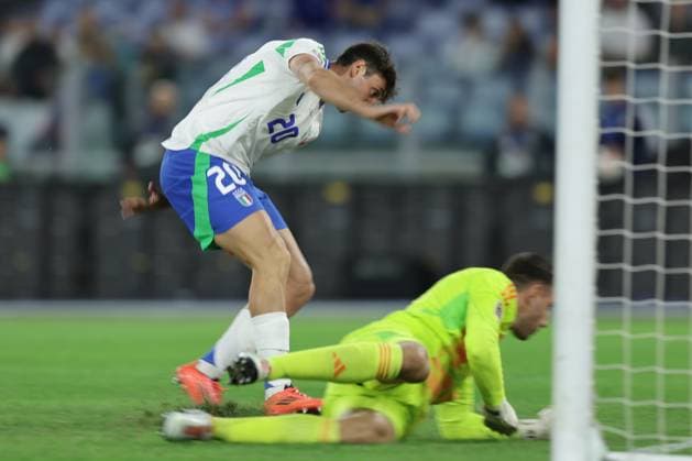 Andrea Cambiaso of Italy (Juventus) scores against belgio during the UEFA Nations League 2024 match between Italy - Belgium at the Olimpico stadium, Rome, Italy October 10, 2023.  Copyright: xAntonioxBalasco IPAxSportx xipa-x xx IPA_50503122 IPA_Agency_IPA50503122
