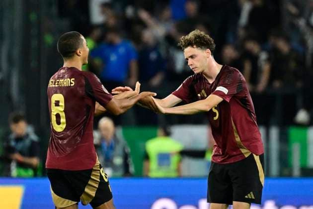 Italy v Belgium - UEFA Nations League 10 10 2024 ROME, ITALY - OCTOBER 10 : De Cuyper Maxim midfielder of Belgium celebrates after scoring during the 2024 - 2025 UEFA Nations League - League phase League A Group A2 match between Italy and Belgium at the Stadio Olympico on October 10, 2024 in Rome, Italy, 10 10 2024 Rome Italy  Copyright: xPeterxDexVoechtx