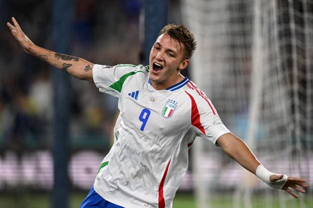 Db Roma 10 10 2024 - Nations League Italia-Belgio foto Daniele Buffa Image nella foto: esultanza gol Mateo Retegui 