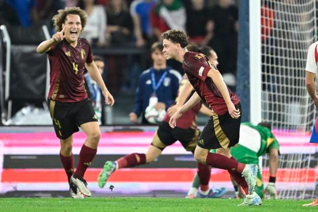Italy v Belgium - UEFA Nations League 10 10 2024 ROME, ITALY - OCTOBER 10 : De Cuyper Maxim midfielder of Belgium celebrates after scoring the 2-1 goal during the 2024 - 2025 UEFA Nations League - League phase League A Group A2 match between Italy and Belgium at the Stadio Olympico on October 10, 2024 in Rome, Italy, 10 10 2024 Rome Italy  Copyright: xNicoxVereeckenx