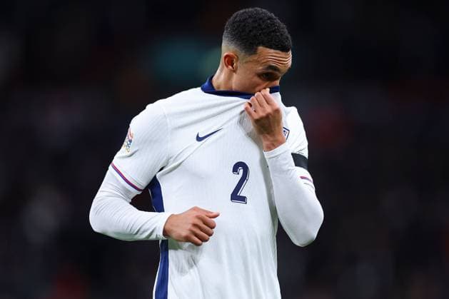 Trent Alexander-Arnold of England shows a look of dejection England v Greece, UEFA Nations League, League B, Group 2, Football, Wembley Stadium, London, UK, 10 Oct 2024 EDITORIAL USE ONLY No use with unauthorised audio, video, data, fixture lists, club league logos or live services. Online in-match use limited to 120 images, no video emulation. No use in betting, games or single club league player publications. Copyright: xMichaelxZemanek Shutterstockx 14767424bw