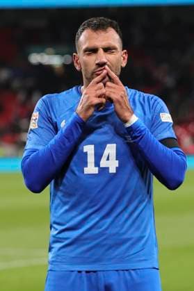 England v Greece UEFA Nations League Vangelis Pavlidis of Greece celebrates scoring his sides 2nd goal during the UEFA Nations League Group F match at Wembley Stadium, London UK Newspapers OUT Copyright: xPaulxChestertonx FIL-20749-0088