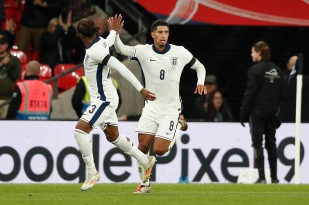 England v Greece UEFA Nations League Jude Bellingham of England celebrates scoring his sides 1st goal during the UEFA Nations League Group F match at Wembley Stadium, London UK Newspapers OUT Copyright: xPaulxChestertonx FIL-20749-0091