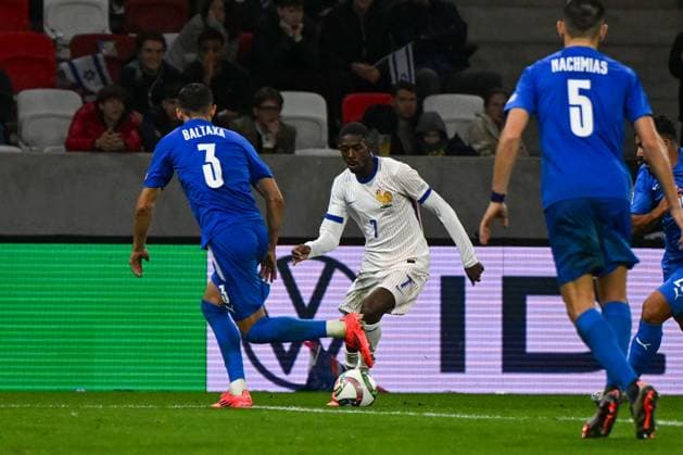Ousmane Dembele (France) in action against Matan Baltaxa (Israel) during the UEFA Nations League match between Israel vs. France on 10th October 2024 at the Bozsik Arena stadium in Budapest, Hungary  Copyright: xVincenzoxOrlando IPAxSportx xipax xx IPA_50508901 IPA_Agency_IPA50508901