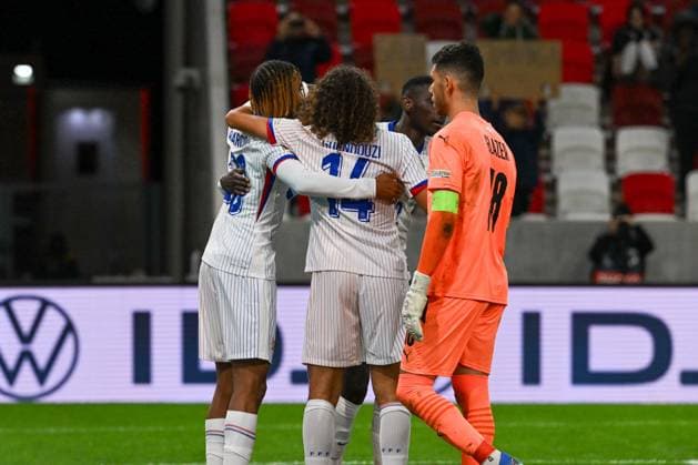 Happiness of Christopher Nkunku (France) during the UEFA Nations League match between Israel vs. France on 10th October 2024 at the Bozsik Arena stadium in Budapest, Hungary  Copyright: xVincenzoxOrlando IPAxSportx xipax xx IPA_50508905 IPA_Agency_IPA50508905