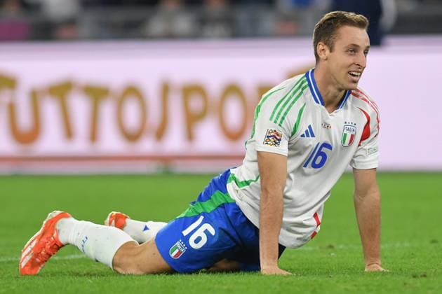 Soccer, Nation League match , Italy-Belgium Davide Frattesi of Italy during Nation League phase Matchday 3 League A Group A2 Italy-Belgium at Olympic stadium, Italy, Oct 10th, 2024. Imago-Images Emmefoto Copyright: xImago-Images Emmefotox