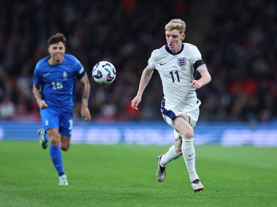 Anthony Gordon of England England v Greece, UEFA Nations League, League B, Group 2, Football, Wembley Stadium, London, UK, 10 Oct 2024 EDITORIAL USE ONLY No use with unauthorised audio, video, data, fixture lists, club league logos or live services. Online in-match use limited to 120 images, no video emulation. No use in betting, games or single club league player publications. Copyright: xMichaelxZemanek Shutterstockx 14767424ht