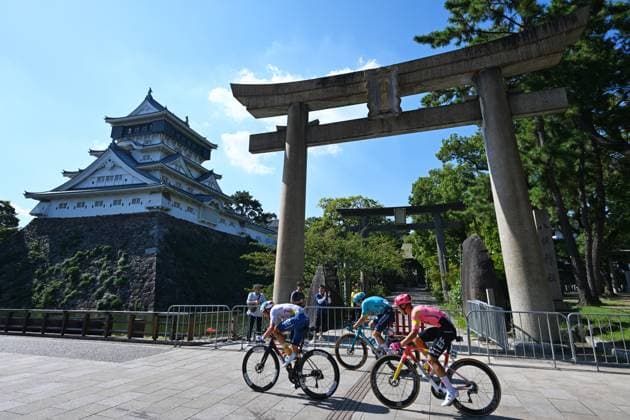 General view, (L-R) Jordan JEGAT (TEN), Anthon CHARMIG (AST), Lukas NERURKAR (EFE), OCTOBER 11, 2024 - Cycling : Kokura Castle Criterium Exhibition Race of 2024 Tour de Kyushu in Kitakyushu, Fukuoka, Japan. Noxthirdxpartyxsales  (269553958)