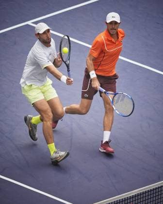 SHANGHAI, CHINA - OCTOBER 11: Santiago Gonzalez of Mexico and Edouard Roger-Vasselin of France compete in the Men s Doubles Semifinal match against Wesley Koolhof of Netherlands and Nikola Mektic of Croatia on day 12 of 2024 Shanghai Rolex Masters at Qi Zhong Tennis Centre on October 11, 2024 in Shanghai, China.  Copyright: xVCGx 111523211035