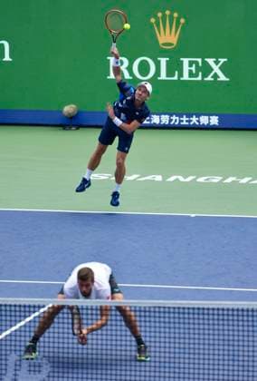 SHANGHAI, CHINA - OCTOBER 11: Wesley Koolhof of Netherlands and Nikola Mektic of Croatia compete in the Men s Doubles Semifinal match against Santiago Gonzalez of Mexico and Edouard Roger-Vasselin of France on day 12 of 2024 Shanghai Rolex Masters at Qi Zhong Tennis Centre on October 11, 2024 in Shanghai, China.  Copyright: xVCGx 111523201614