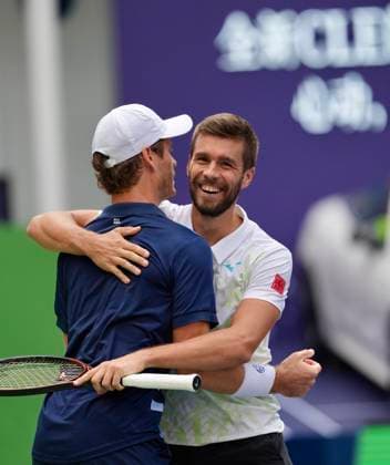 SHANGHAI, CHINA - OCTOBER 11: Wesley Koolhof of Netherlands and Nikola Mektic of Croatia celebrate after winning the Men s Doubles Semifinal match against Santiago Gonzalez of Mexico and Edouard Roger-Vasselin of France on day 12 of 2024 Shanghai Rolex Masters at Qi Zhong Tennis Centre on October 11, 2024 in Shanghai, China.  Copyright: xVCGx 111523201596