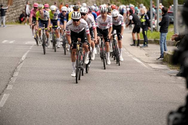 The pack rides cycles during the 118th edition of the Il Lombardia a 255 km one day race from Bergano to Como on October 12, 2024, Italy.  Copyright: xMarcoxAlpozzi LaPressex