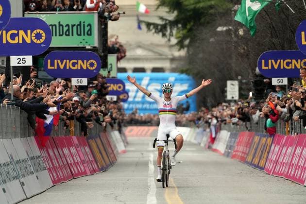 POGACAR Tadej wins the 118th edition of the Il Lombardia a 255 km one day race from Bergano to Como on October 12, 2024, Italy.  Copyright: xGianxMattiaxD Alberto LaPressex