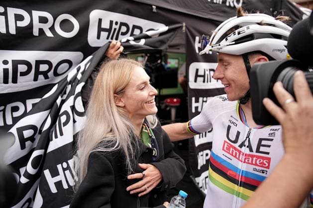 POGACAR Tadej wins the 118th edition of the Il Lombardia a 255 km one day race from Bergano to Como, with girlfriend Urska Zigart, on October 12, 2024, Italy.  Copyright: xMarcoxAlpozzi LaPressex