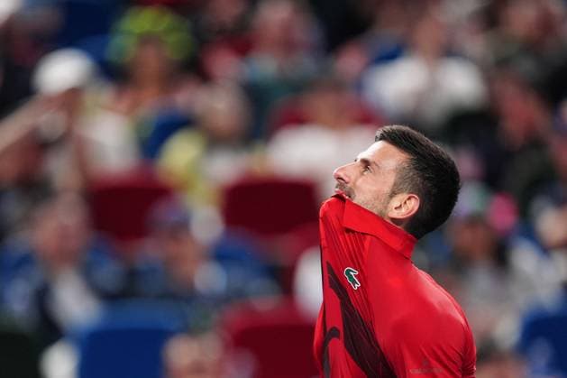 (241012) -- SHANGHAI, Oct. 12, 2024 -- Novak Djokovic celebrates after winning the men s singles semifinal match between Taylor Fritz of the United States and Novak Djokovic of Serbia at the ATP, Tennis Herren World Tour Shanghai Masters tennis tournament in Shanghai, east China, Oct. 12, 2024. ) (SP)CHINA-SHANGHAI-TENNIS-ATP TOUR-SHANGHAI MASTERS(CN) XuxYanan 