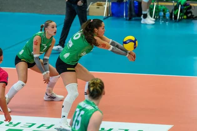 Mikala Mogensen jersey no. 16, USC Münster 1 Volleyball Bundesliga Women, USC Muenster vs Ladies in Black Aachen, Münster on 12 10 2024 Copyright: xBEAUTIFULxSPORTS PeterxWeberx