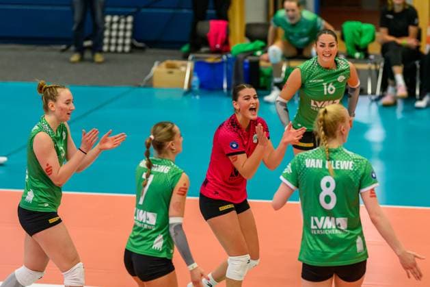 USC Münster 1 Volleyball Bundesliga Women, USC Muenster vs Ladies in Black Aachen, Münster on 12 10 2024 Copyright: xBEAUTIFULxSPORTS PeterxWeberx