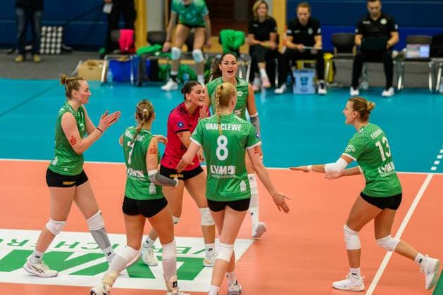 USC Münster 1 Volleyball Bundesliga Women, USC Muenster vs Ladies in Black Aachen, Münster on 12 10 2024 Copyright: xBEAUTIFULxSPORTS PeterxWeberx